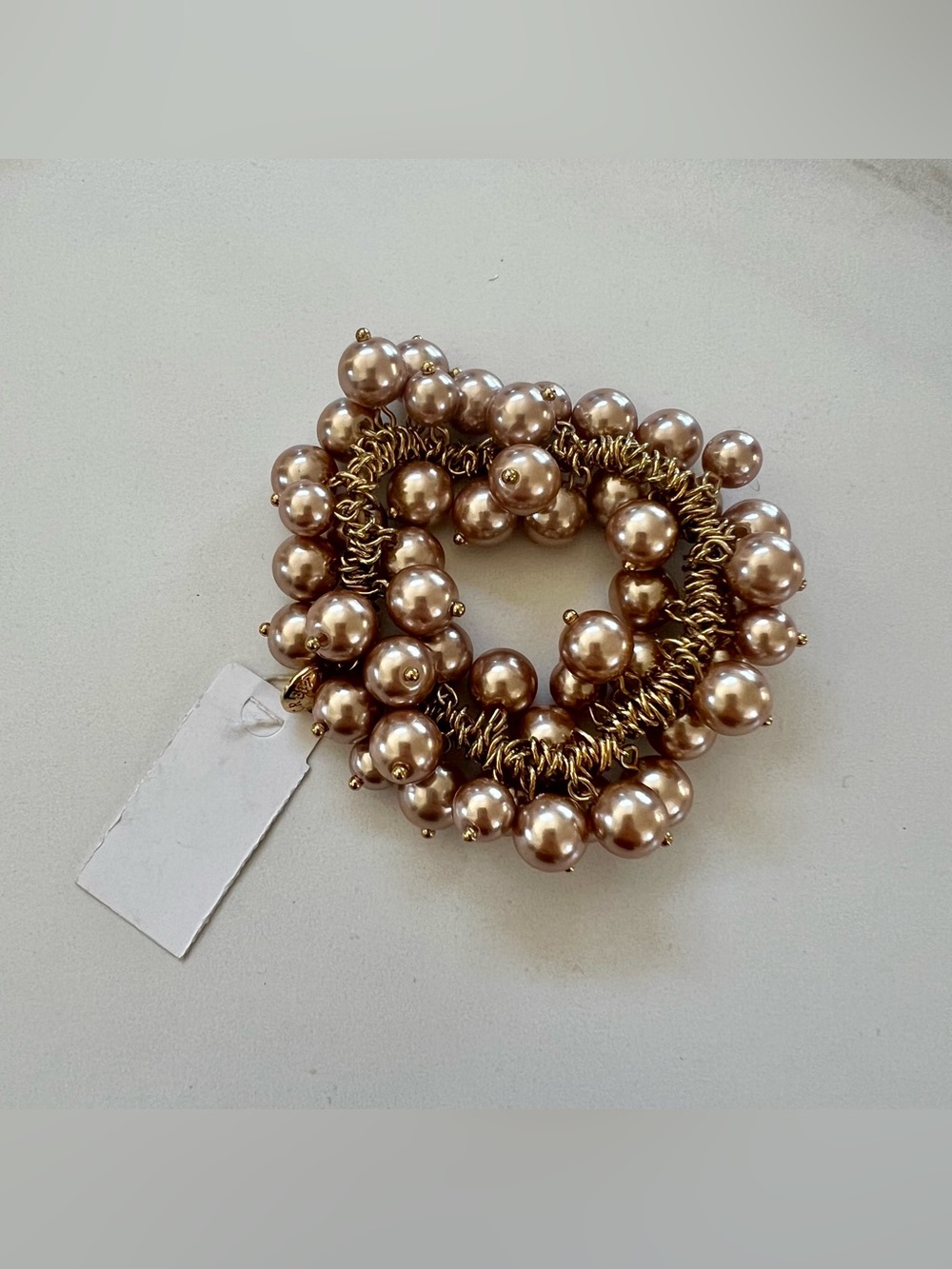 💚 NWT💚 J.CREW Elastic Champagne Pearl Bracelet